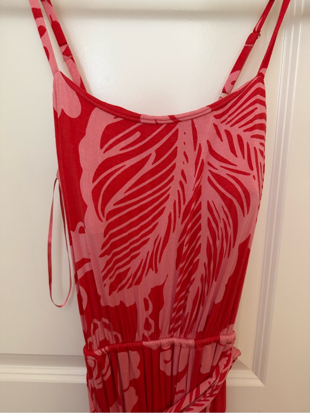 Soma Pink and Red Tropical Print Sling Dress